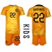 Nederland Denzel Dumfries #22 Babykleding Thuisshirt Kinderen WK 2022 Korte Mouwen (+ korte broeken)